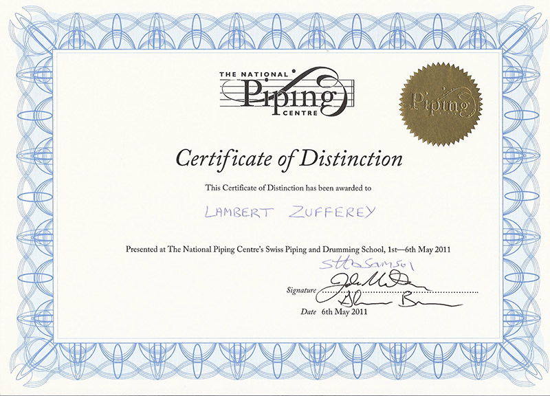 Certificate of Distinction